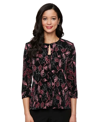 Alex Evenings Petite 2-Pc. 3/4-Sleeve Jacket & Top Set