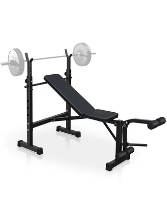 Weight Bench, Bench Press Set with Squat Rack and Bench for Home Gym Full-Body Workout