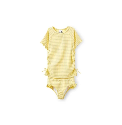 Cotton On Little Girls Florence S/S Rashie And Bikini Bottom Set
