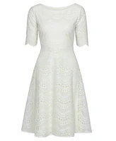 Alie Street London Women's Evie 3/4 Sleeve Knee Length Lace Dress