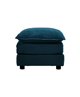 Blue Chenille Ottoman Footrest for Sofa