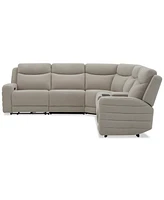 Kristyan 6-Pc. Fabric Sectional with 3 Power Motion Chairs and Console, Exclusively at Macy's