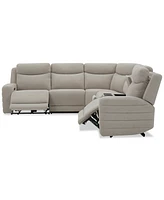 Kristyan -Pc. Fabric Sectional with 2 Power Recliners and Console