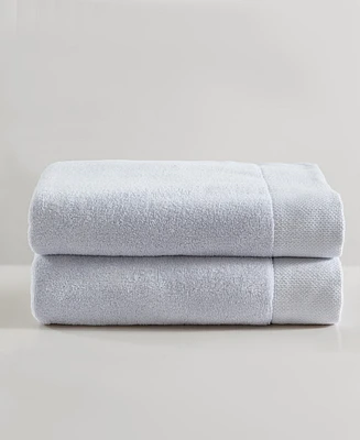 Calvin Klein Entwine Solid Cotton Terry 2-Pc. Bath Towel Set, 64" X 34"