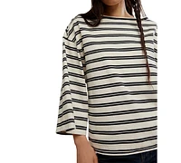 Free People Women's Cest La Vie Boat-Neck Cotton T-Shirt