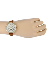 Peugeot Women 38mm Watch Multi Function Suede Leather Strap