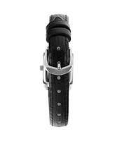 Peugeot Women's 20mm Square Watch with Glossy Leather Strap