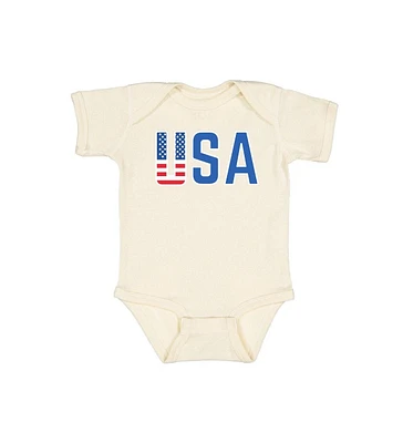Sweet Wink Baby Boys Usa Flag Short Sleeve Bodysuit
