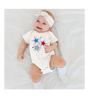 Sweet Wink Baby Girls Patriotic Star Short Sleeve Bodysuit