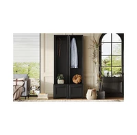 Hall Tree Set of 2: Coat Rack, Bench & Storage
