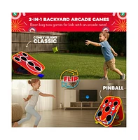 Swooc Backyard Arcade | 2-in-1 Bean Bag Toss Game for Kids w/ Carry Bag | 5-Second Setup & Storage | Carnival Games for Kids