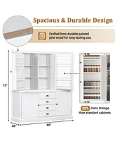 73" Wooden Kitchen Pantry Cabinet