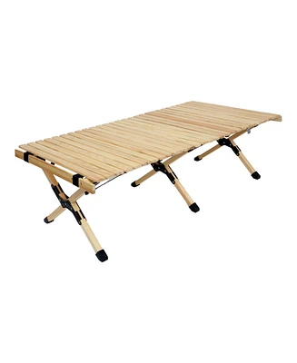 Portable Beech Wood Picnic Table - Foldable & Large