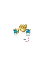 Bling Jewelry Minimalist Tiny .25CT Solitaire Cubic Zirconia Stud Earrings Gold Plated Sterling Silver Screw back