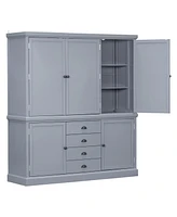 73" Wooden Kitchen Pantry Cabinet
