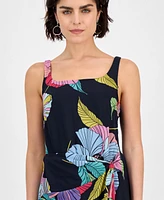 Robbie Bee Women's Printed Faux Sarong Midi Dress