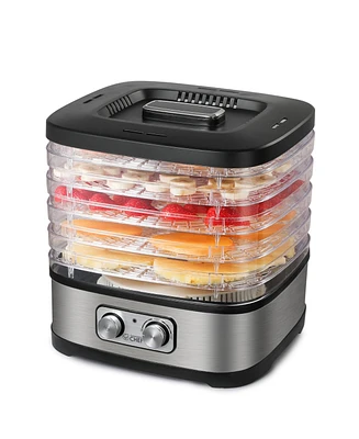 Commercial Chef Food Dehydrator with 5 Adjustable Height Trays, Stainless Steel