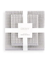 Dkny Pure Yarn Dyed Waffle Unbleached Cotton Bath Towel Set