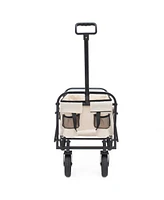 Collapsible Utility Wagon Cart - 225lb Capacity - Cream