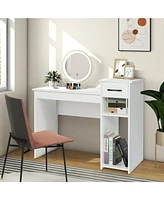 Compact Computer Desk with Drawer and Cpu Stand