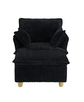 Corduroy Sofa with Ottoman & Pillows - Living Room/Balcony/Study