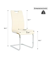 Modern Glass Table & Yellow Pu Chair Set (5-Piece)