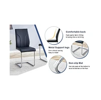 Modern Dining Table Set: 71" Mdf Table with 8 Pu Chairs