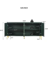 Modern Olive Green Sideboard - 60" with Storage & Rebound Doors