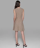 Karl Lagerfeld Paris Women's Knit Tweed Fit & Flare Dress