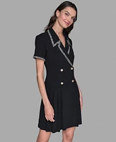 Karl Lagerfeld Paris Women's Textured-Trim Shirtdress