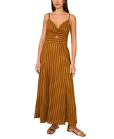 1.state Women's Printed Twist-Front Sleeveless Maxi Dress