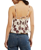 Free People Women's Susie Printed V-Neck Sleeveless Top
