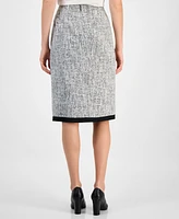 Kasper Women's Tweed Split-Seam Skirt, Regular & Petite