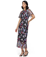 Js Collections Women's Embellished Short-Sleeve Midi Dress