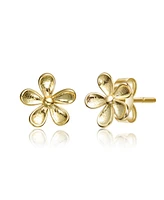 14K Gold Plated Flower Earrings