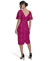 Jessica Howard Women's Lace Flutter-Sleeve Sheath Dress