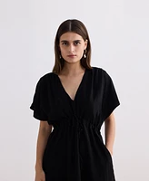 Reistor Women's Short gathered Dress Black