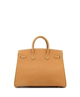 Pre-Owned Hermes Birkin 35 Handbag Brown Ardennes with Gold Hardware