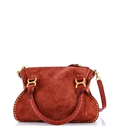 Pre-Owned Chloe Medium Marcie Satchel Whipstitch Studded Suede