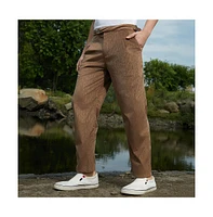 Campus Sutra Men's Chocolate Brown Veined Tailored Trousers
