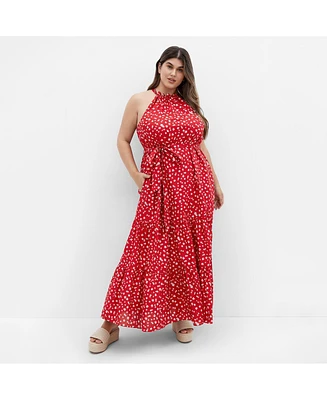 City Chic Plus Kiana Print Maxi Dress