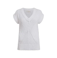 Etcetera Women's Mixed Cable Pullover Sweater Strawflower