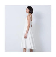 Etcetera Women's White Cotton Spring Dress Goddess