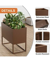 Large Metal Planter with Shelves