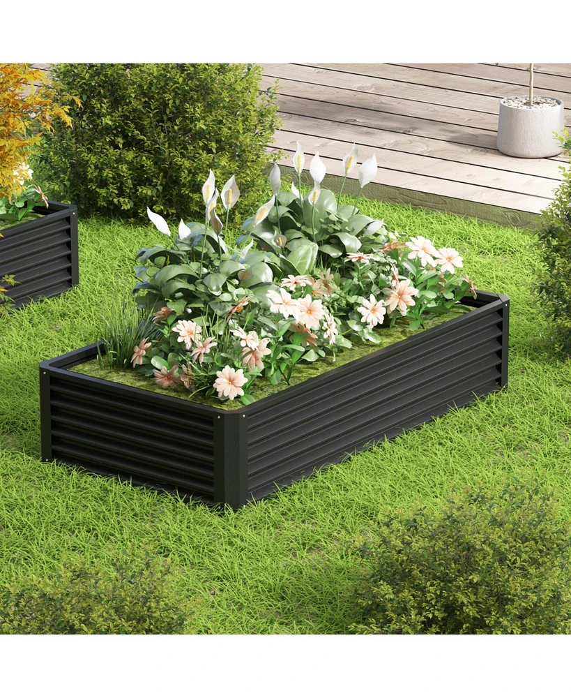 Galvanized Raised Garden Bed - 6x3x1.5ft, 36" Tall
