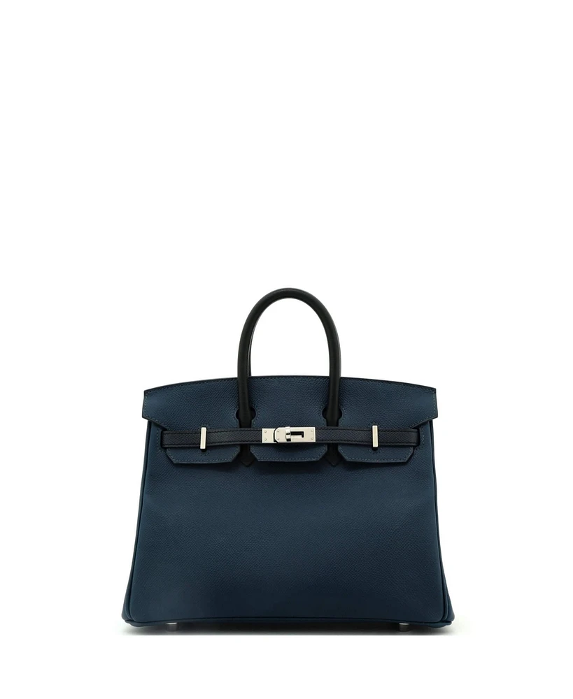 Pre-Owned Hermes Birkin 25 Handbag Tricolor Epsom with Palladium Hardware