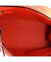 Pre-Owned Hermes Kelly 28 Handbag Red Clemence with Palladium Hardware