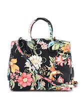 Pre-Owned Salvatore Ferragamo Small Studio Satchel Printed Leather