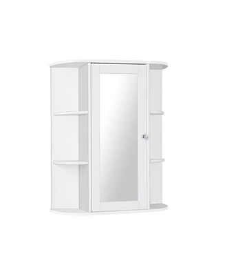 Bathroom Single Door Shelves Wall Mount Cabinet with Mirror