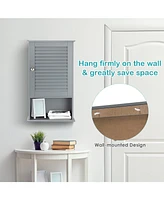Bathroom Wall Mount Storage Cabinet Single Door with Height Adjustable Shelf